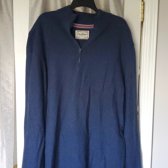 Navy Blue Quarter Zip Sweater - Picture 1 of 3